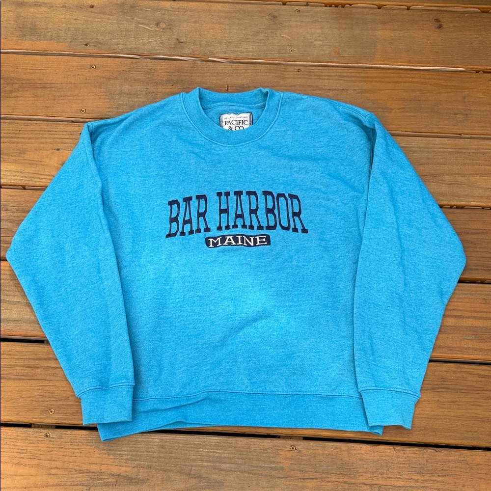 Bar Harbor Maine Turquoise Crewneck Sweatshirt by Pacific